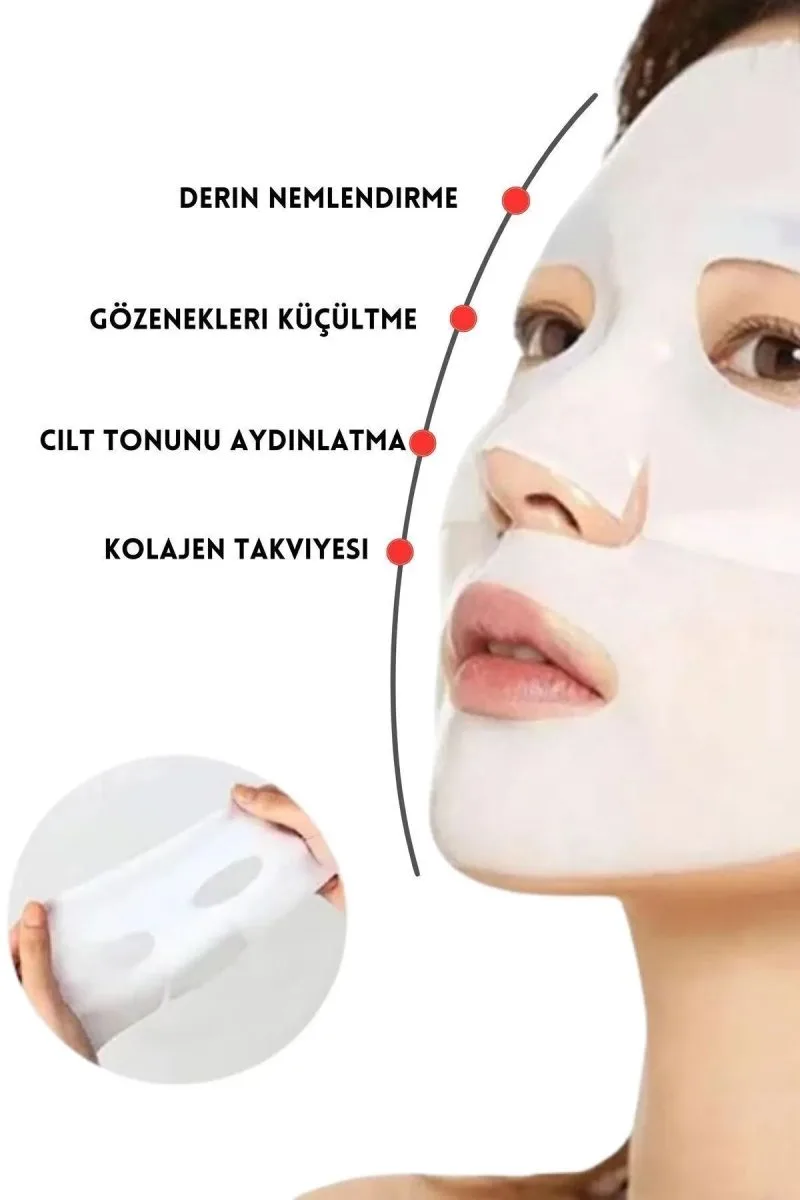 Şeffaflaşan Maske Doğal Kolajen Cilt Maskesi – Anında Parlaklık Ve Nemlendirme - Görsel 3